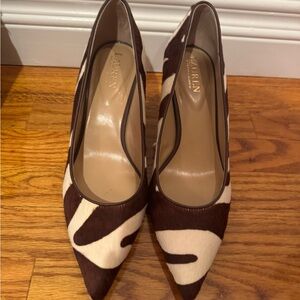 Ralph Lauren Zebra Brown and Cream Women's Shoes 8.5